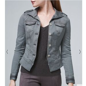 WHBM | Jeweled-Button Band Jacket In Smoked Pearl